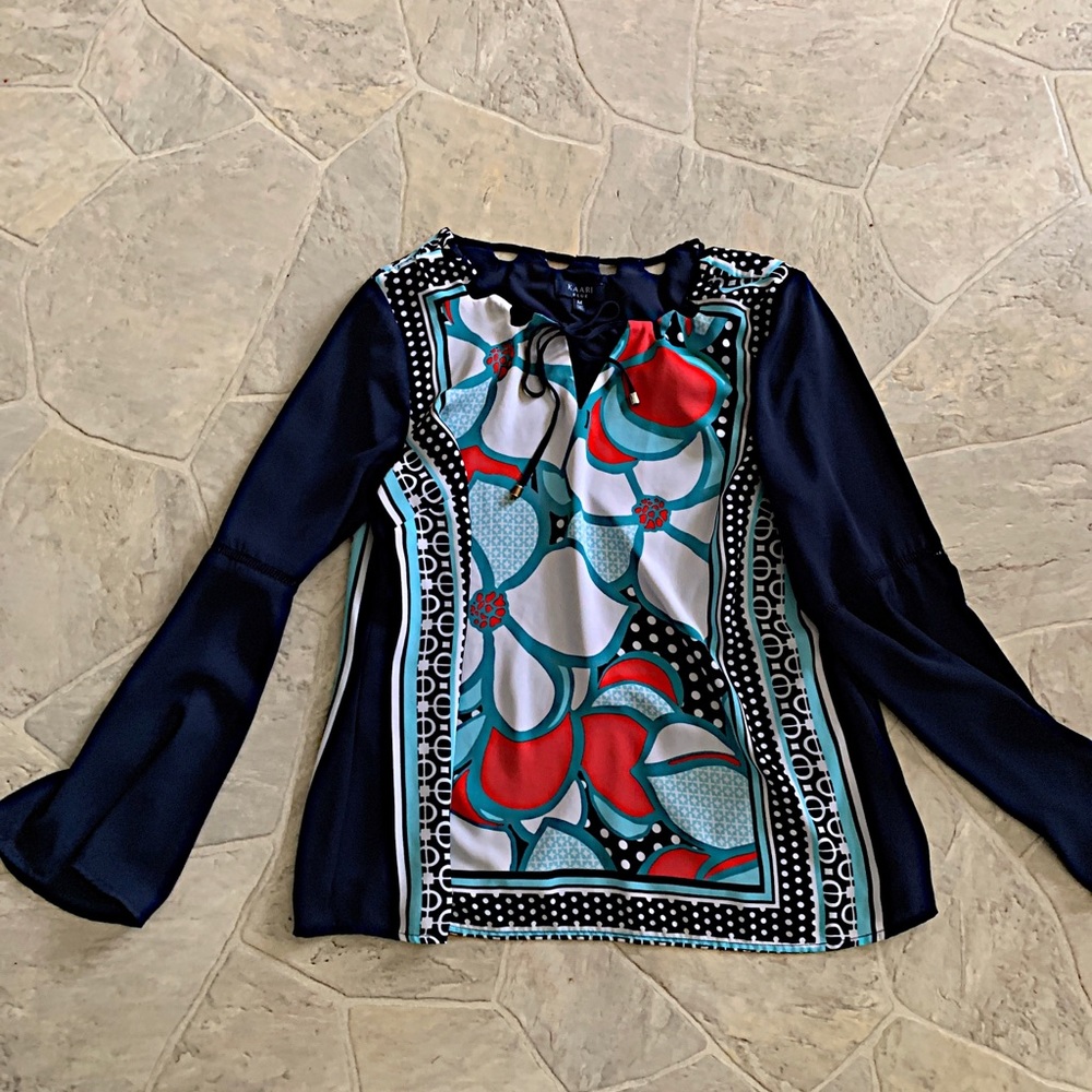 Kaari Blue Silky Top